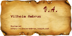 Vilheim Ambrus névjegykártya